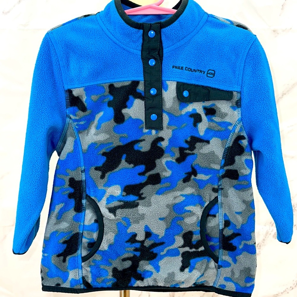 Free Country Boys Blue pullover fleece‎ live in it size 4